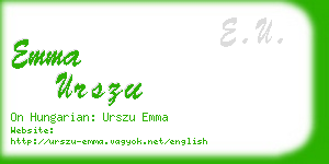 emma urszu business card